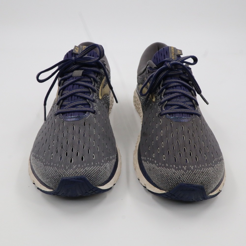 Brooks Glycerin 17 Running Shoes Mens 10.5 Grey Navy Gold DNA LOFT 1102961D048
